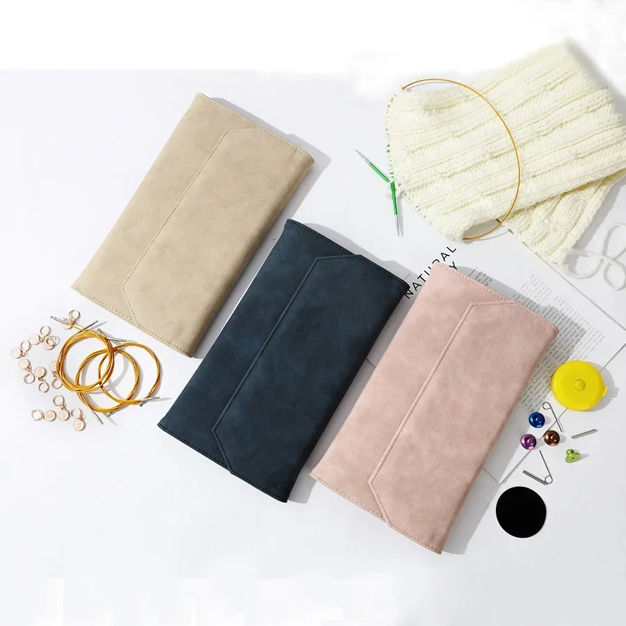 Removable Ring Needle Set PU Leather Case 13 Packed Needles Hand Yarn DIY Knitting Tools