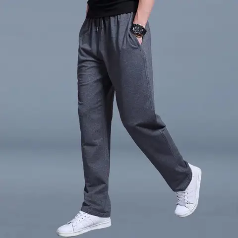 2024 스트레이트 봄 가을 조깅 남자 조깅 운동복 운동복 니트 Tracksuit 스포츠 바지 바지 넓은 다리 의류 ﻿