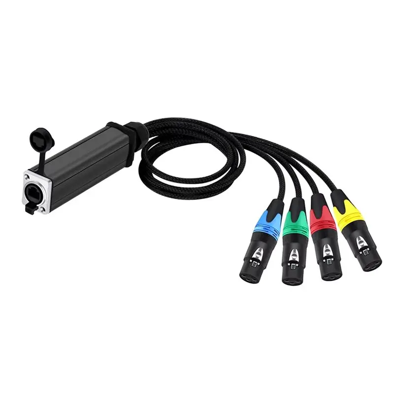 AS95 Signal Extension Cable 3Pin XLR DM512 RJ45 4 Channels 20cm Audio Adapter for Stage Production