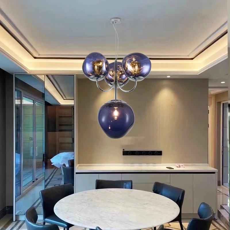 Postmodern multi head lava chandelier creative clothing store  duplex living room dining room chandelier staircase chandelier