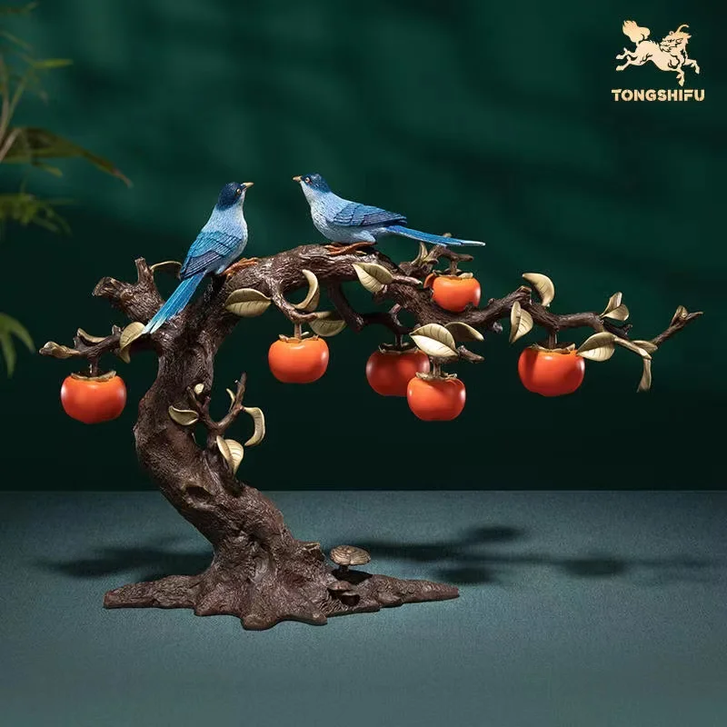 Large 2023 HOME STORE COMPANY Prosperous Auspicious GOOD LUCK BIRDS Mascot TOP grade COPPER carving statue XI SHI LIAN