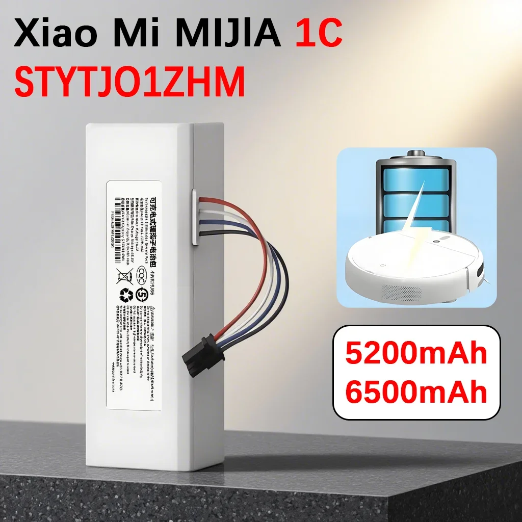 NEW 14.4V 6500mah P1904-4S1P-MM Battery for Xiaomi Mijia 1C STYTJ01ZHM Robot Vacuum Mop Cleaner Accessories Battery