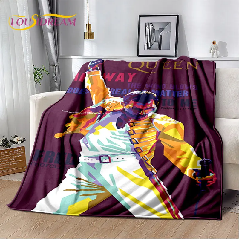 Freddie Mercury Queen-Rock-Band Soft Plush Blanket,Flannel Blanket Throw Blanket for Living Room Bedroom Bed Sofa Picnic Cover