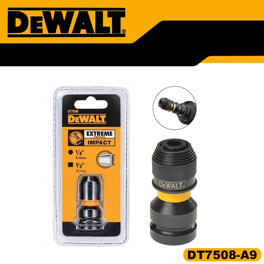 

DEWALT DT7508-A9 Impact Wrench Adapter 1/4" Hex to 1/2" Square Power Tool Accessories Drive Converter