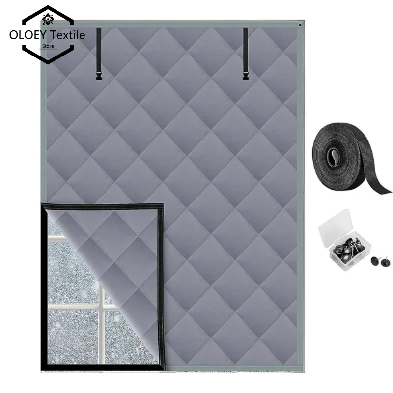 

Oxford Cloth Thermal Insulated Anti Freeze Window Curtain Cover Set for Winter Cold Proof Heat Retention Energy Saving Drapes