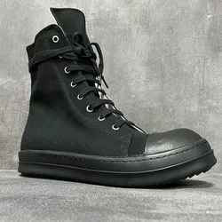 Ro Classic Boots Men Shoe Women Sneaker Full Black Canvas High Top Shoes Casual Sneakers Zipper Lace Up Luxury Ankle Boot