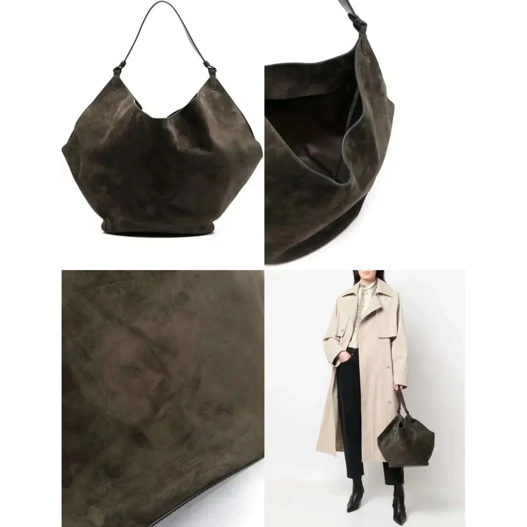 2023 Autumn and Winter Handbag Genuine Leather Dumpling Bucket Bag Niche Shoulder Tote