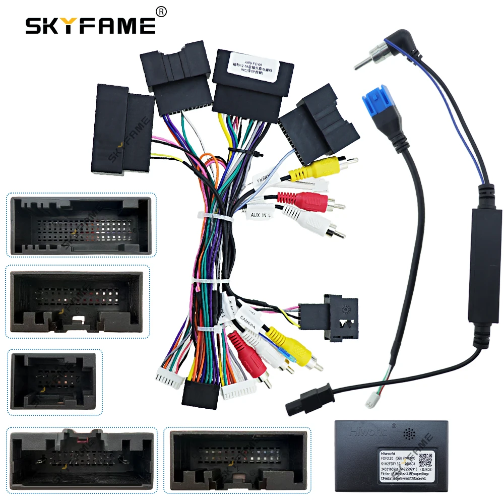 

SKYFAME For Ford Everest Ranger FDF2.21 Car 16pin Wiring Harness Adapter Canbus Box Decoder Android Radio Power Cable