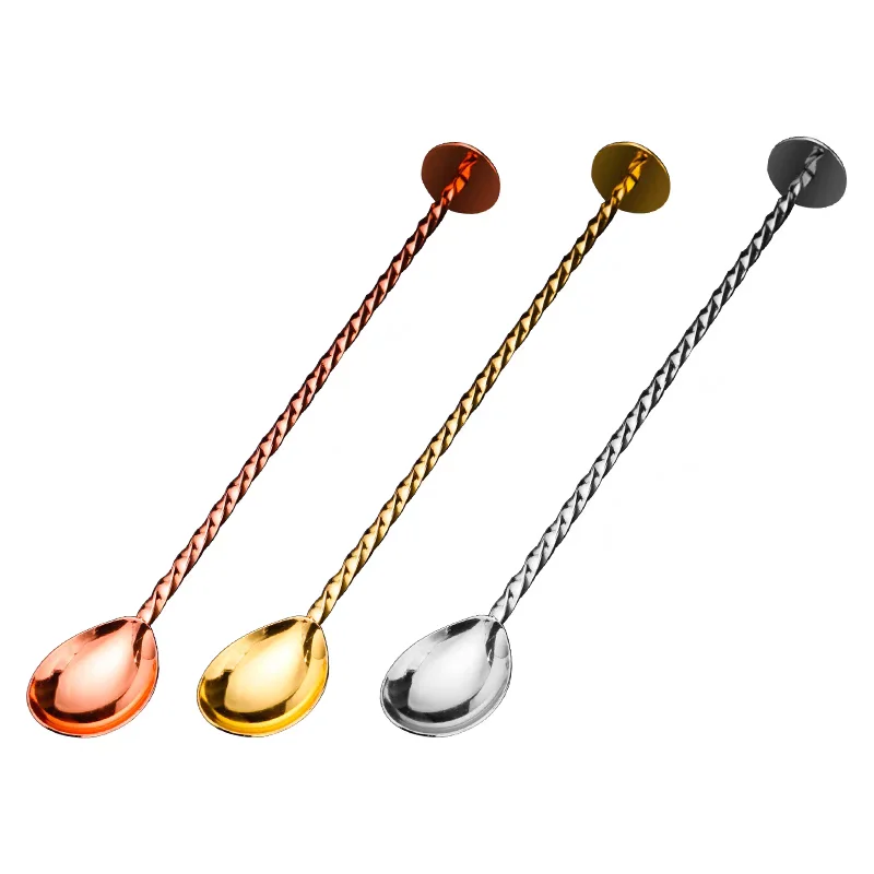 

27.5cm Stainless Steel Cocktail Bar Spoon Disc Tail Drink Mixer Bar Stirring Mixing