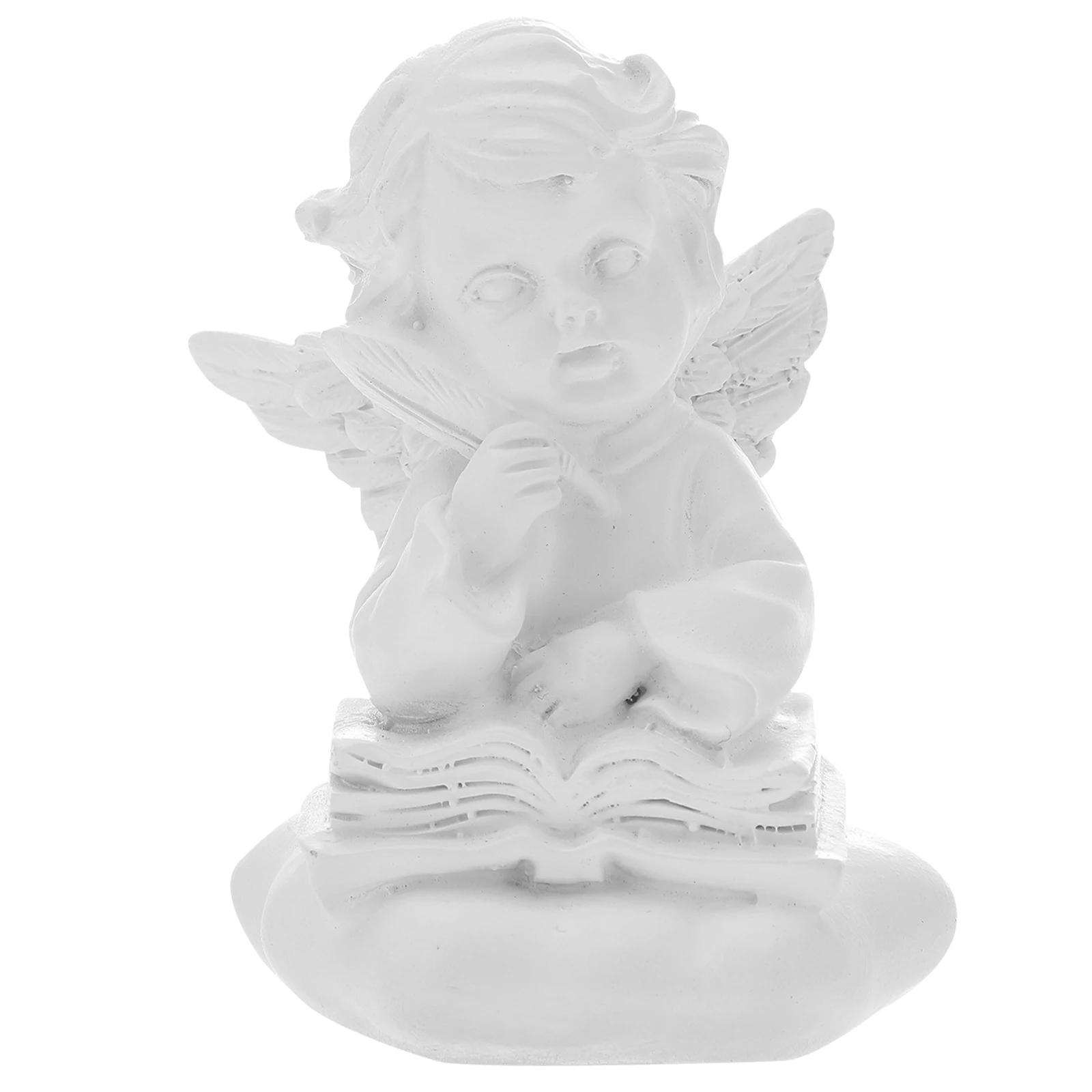 

1pc Angel Resin Sculpture Home Decor White Angel Statue Cherub Figurine Adorable Decorative Elegant Desktop Ornaments