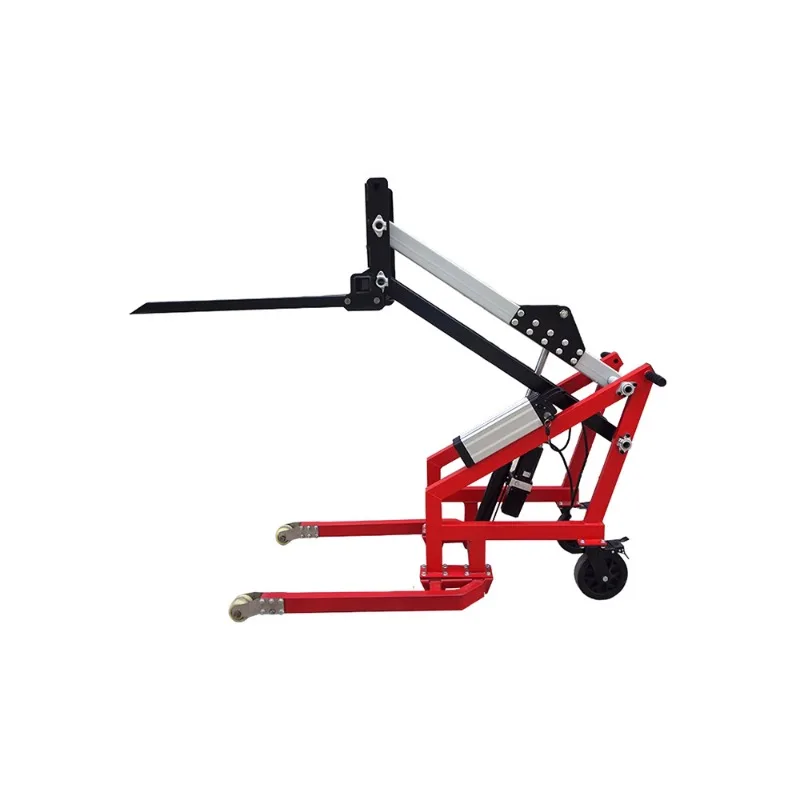 

Small portable electric hydraulic crank arm loading and unloading lifting and stacking forklift