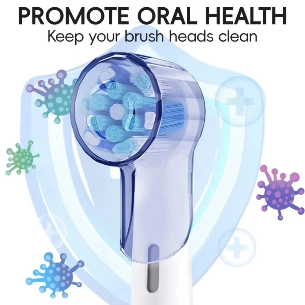 2/4pcs Transparent Electric Toothbrush Head Protective Cap Fit For Round Rotary Brush Heads, Dustproof Travel Brush Head Cover