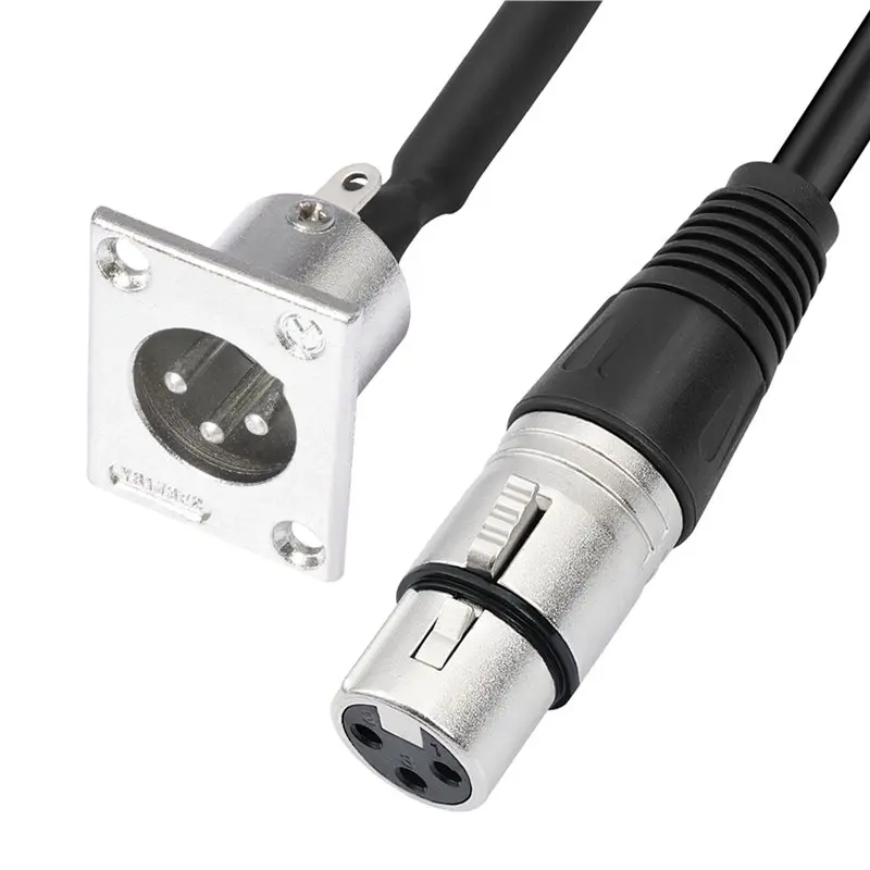 AS95 8 Pack D Type XLR Cable Male to Female Pass Through Connector for Stage Box Patch Panel 0.6m