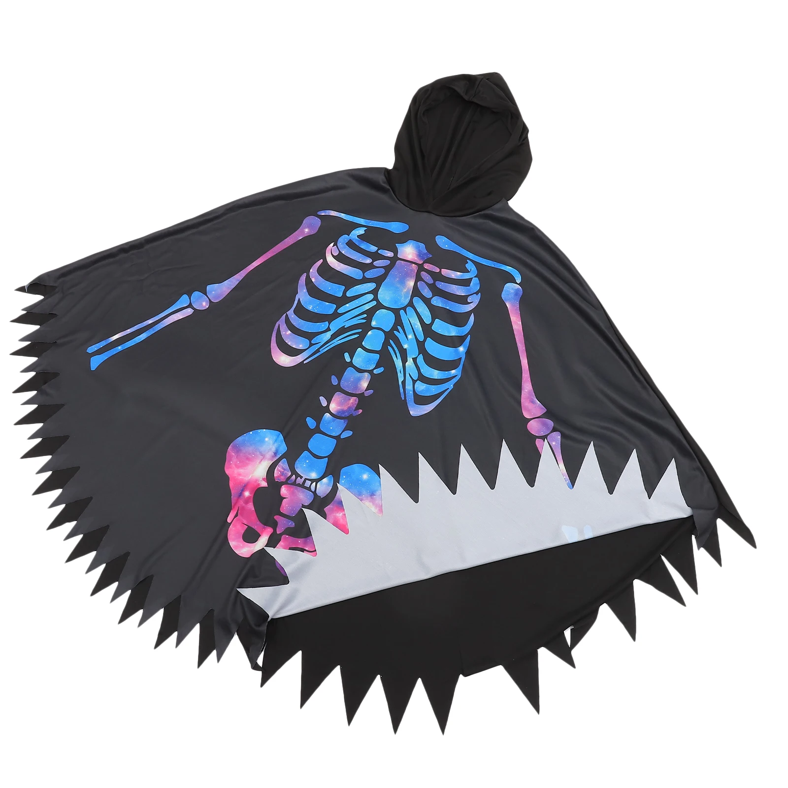 

Halloween Skull Cloak Costume Accessories Masquerade Party Dress Up Outfits Hooded Cape Prop Lightweight Portable One Size Fits