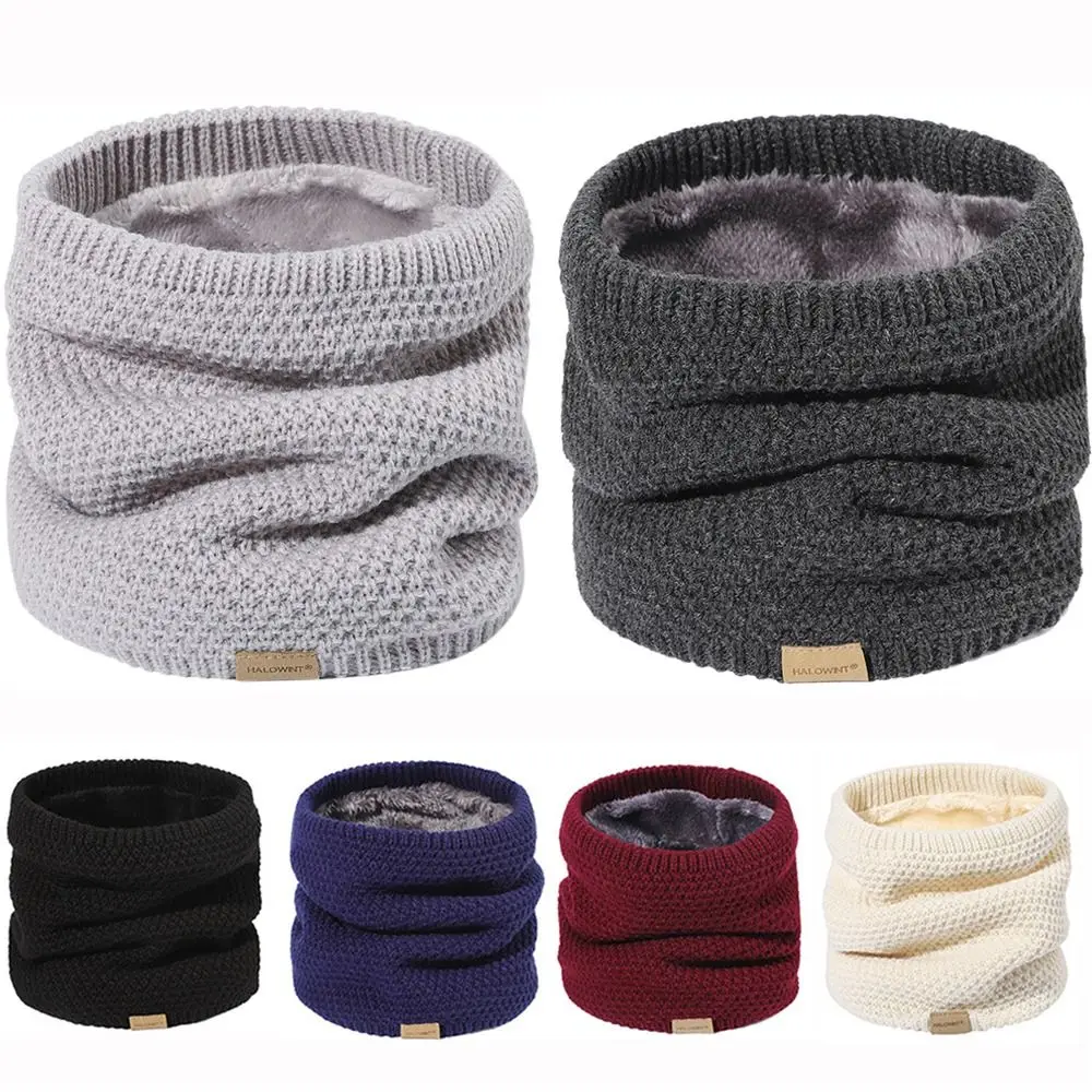 Casual engrossado forro pescoço gaiter malha manter quente pescoço mais quente meia máscara facial inverno
