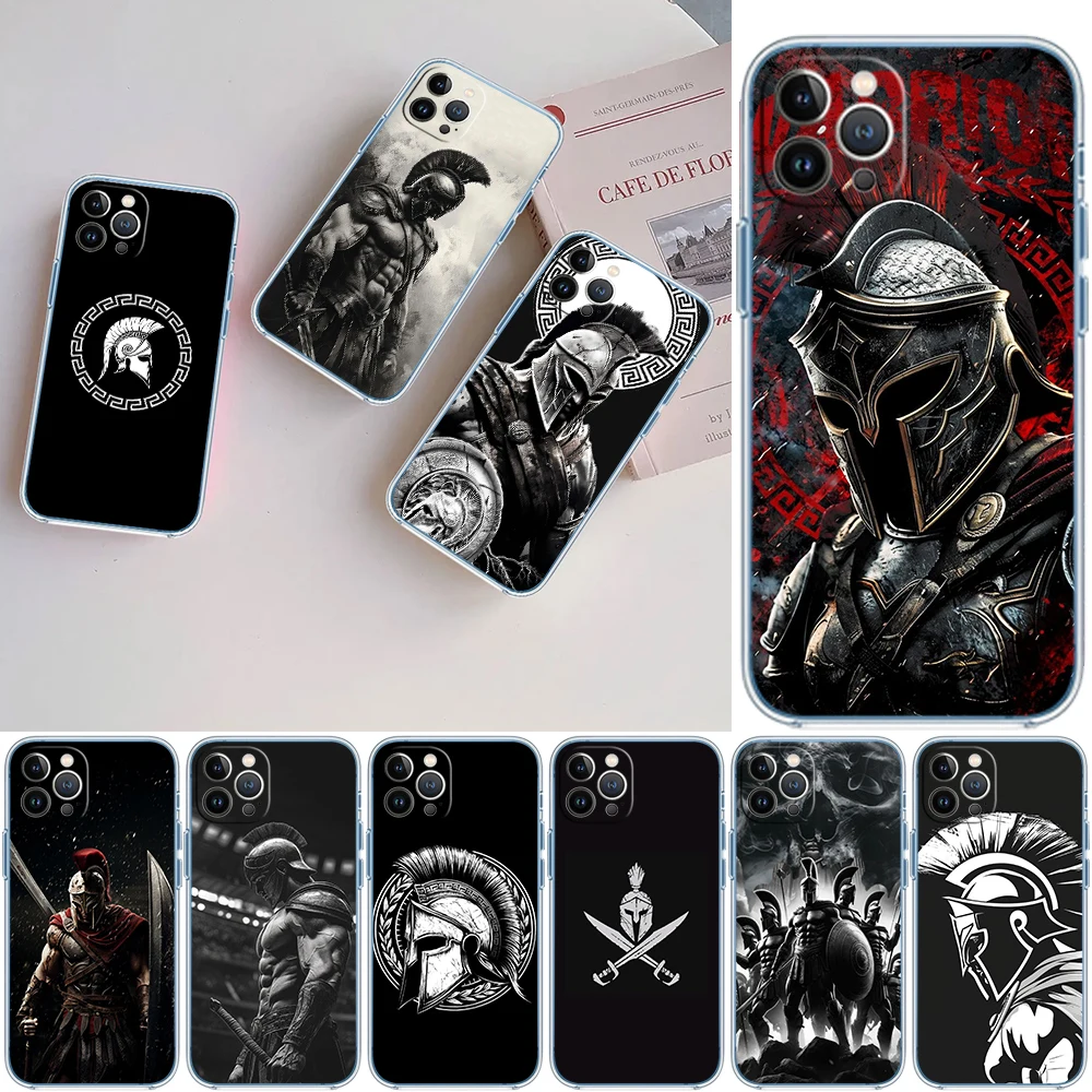 Spartan Warrior Transparent Phone Case for Samsung Galaxy A04 A04S A14 A23 A34 A54 M23 M33 M52 M53