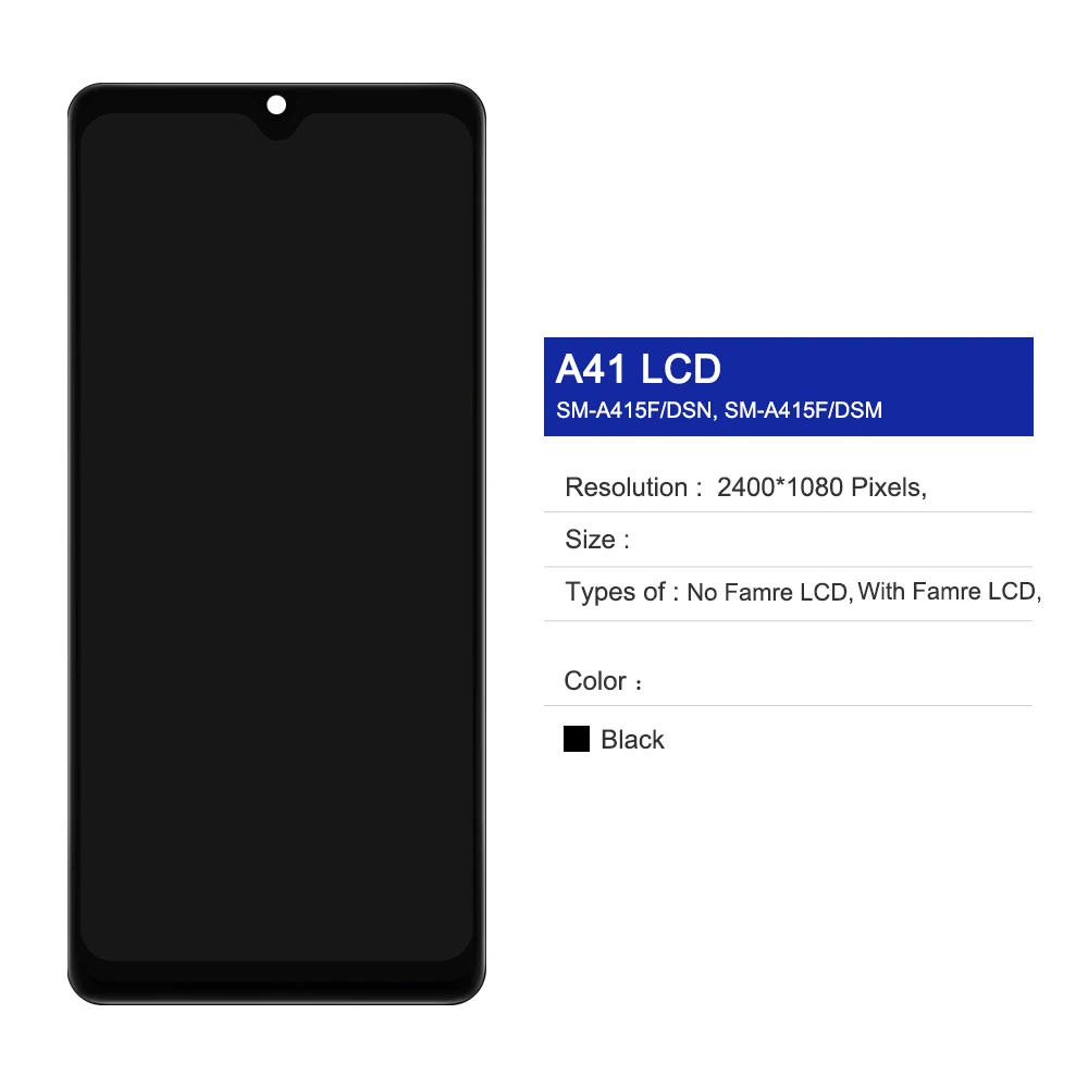 Super AMOLED For Samsung Galaxy A41 SM-A415F A415 LCD Display Touch Screen Digitizer Replacement Parts For Samsung A41 LCD