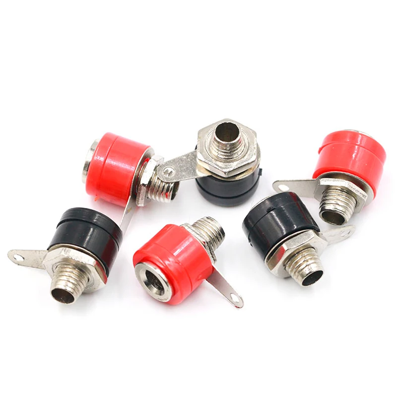 10PCS/LOT 4mm Banana Socket Jack For Banana Plug Terminal Connector Black Red