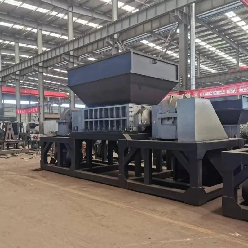 Double Shaft Shredder Machine Automatic Industrial Crusher for Waste Wood Plastic Rubber Tyre Scrap Metal Recycling