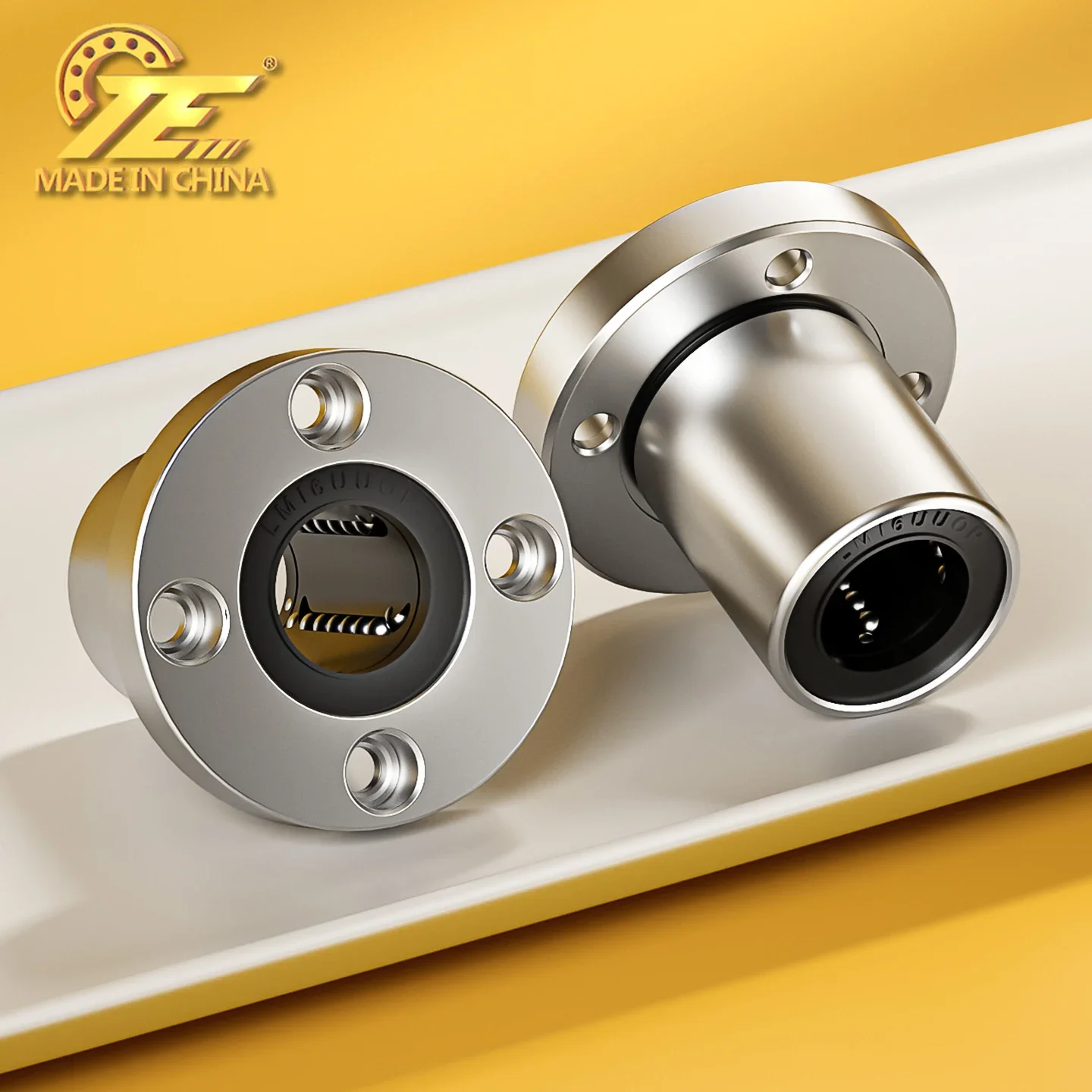 China TE round flange linear motion bearing sliding LMF6 8 10 12 13 16 20 25 30 35 40 50UU