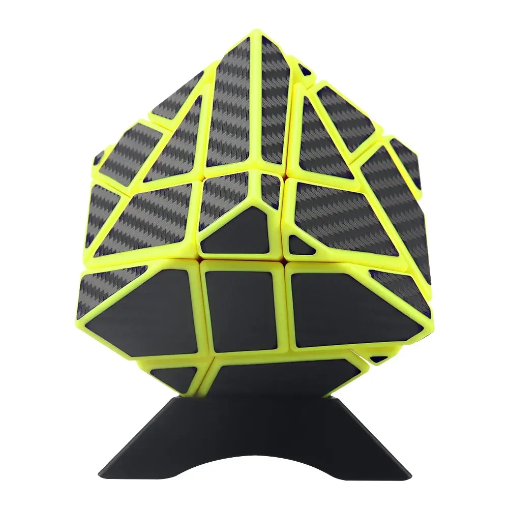 

FangCun 6cm 3x3 Guimo Cube Yellow Base with Black Carbon Fiber Sticker SpeedCube Educational Toys Gh-ost-Cube