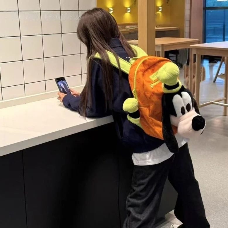 Новый оранжевый рюкзак Goofy и кошелек Pluto, великолепная сумка для хранения, аниме, периферийные устройства, модный подарок для девочек, милый детский кошелек с подвеской