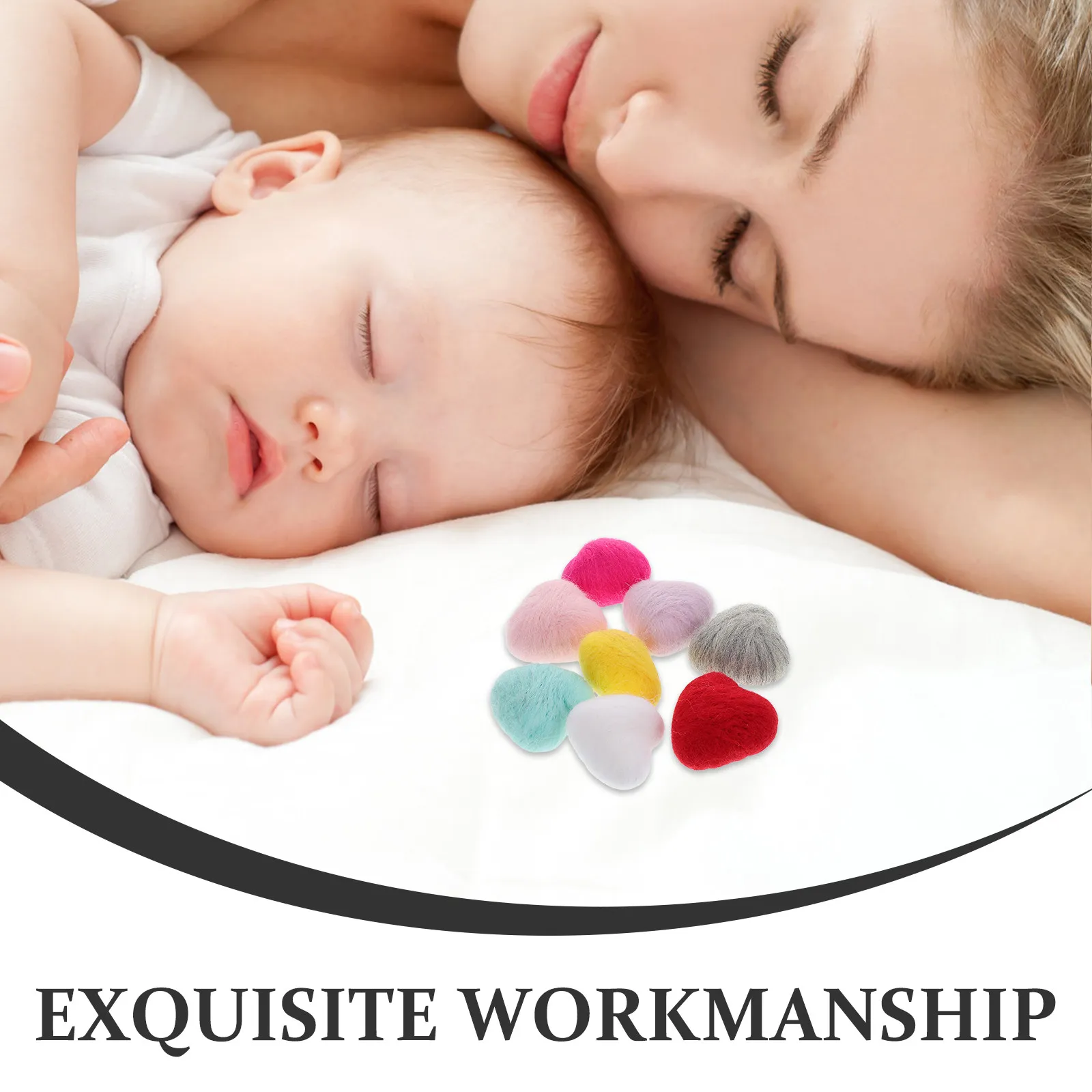 8Pcs Soft Felt Heart Balls 4cm – Safe Newborn Photography Props, DIY Craft & Studio Accessories