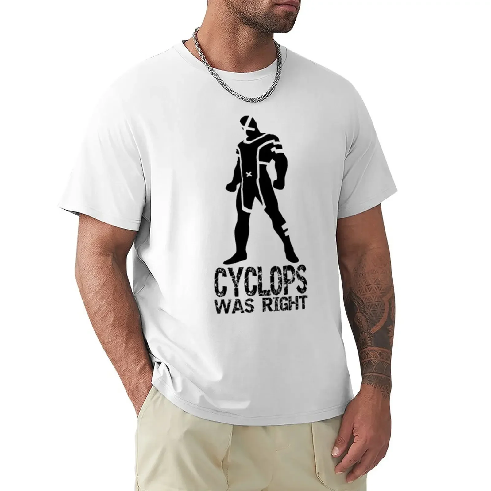 Cyclops was right T-Shirt Short sleeve tee summer clothes plain black t shirts men