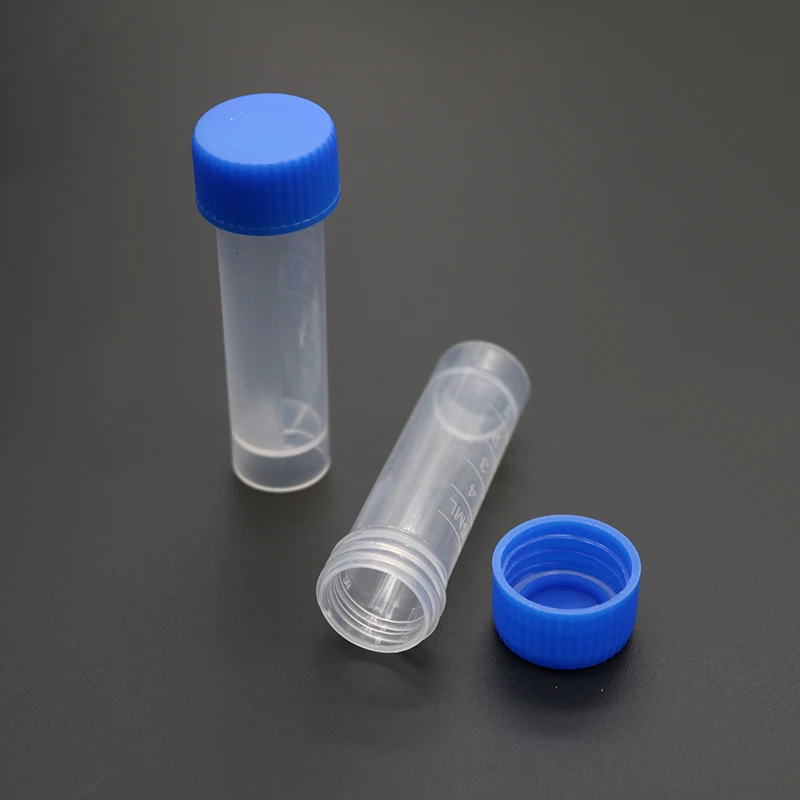 10 Pieces of 5ml Plastic Test Tube Vial Screw Sealing Cap Packaging Container Plastic Test Tube Vial Sealing Cap Laboratory