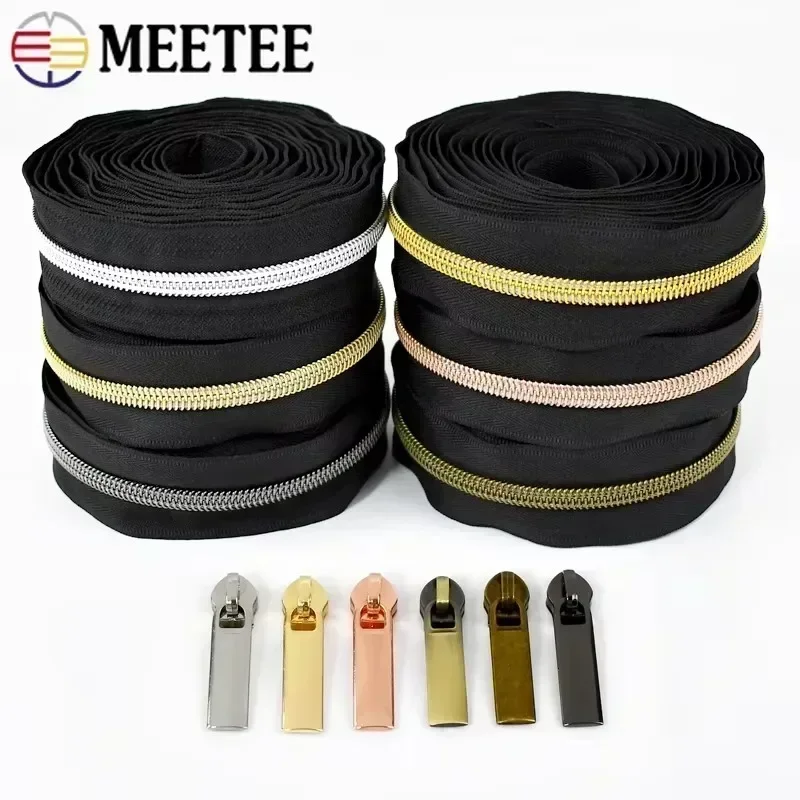 2-10 م ميتي 3 #   5 #   سحابات النايلون الإغلاق سستة المنزلق مجتذب حقيبة الملابس البريدي بواسطة متر السحابات طقم تصليح DIY بها بنفسك الخياطة الملحقات