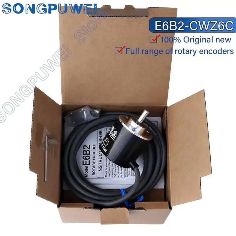 E6B2CWZ6C Encoder 20 30 40 60 100 200 360 400 500 600 1000 1024 1800 2000 2500P/R 5-24v E6B2-CWZ6C Rotary Encoder