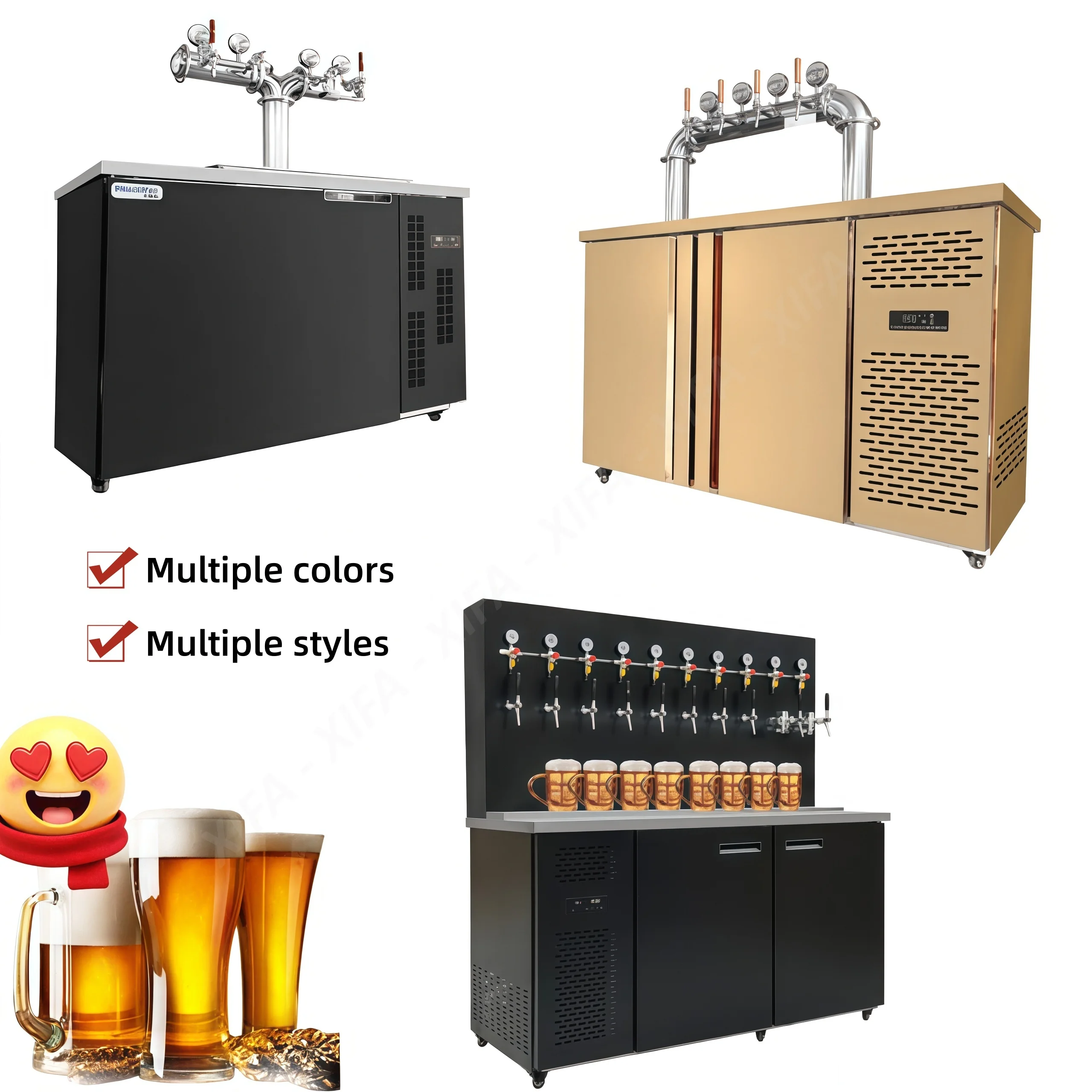 Efficient Stainless Steel Draft Beer Dispenser Equipment with Dual Cooling and 8-20 Taps for Breweries and Pubs
