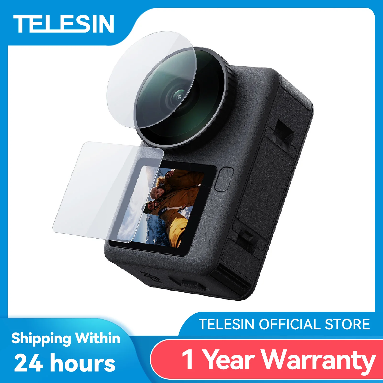 TELESIN Tempered Film Screen Protector For DJI Osmo Action 6 Lens Protective Glass Dustproof for Action 6 Camera Accessories