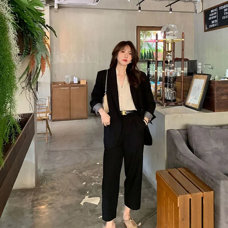 Commute Blazers Business Suit Korean Fashion Women Solid Colors Double Breasted Suit 2023 Spring Autumn New Office Blazer Jacket