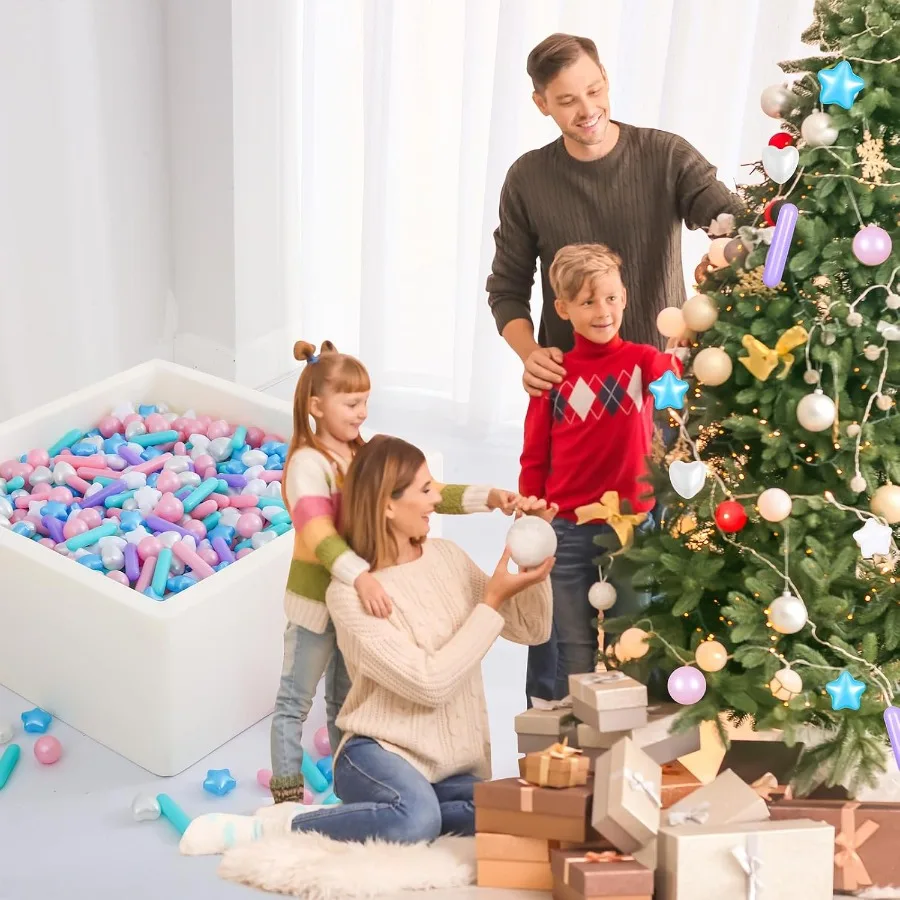 150 palline a sfera per pozzi a sfera Piscina per bambini Stella e cuori Forme diverse Palline giocattolo in plastica a prova di schiacciamento per i più piccoli Ph