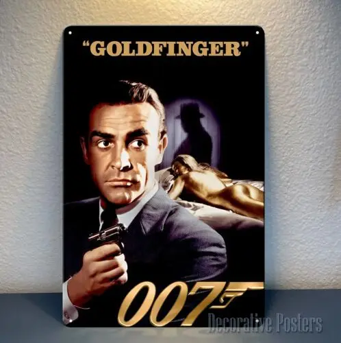 

m1, металлический постер фильма «Золотой палец» — коллекционная жестяная вывеска — размер: 8*12 дюймов