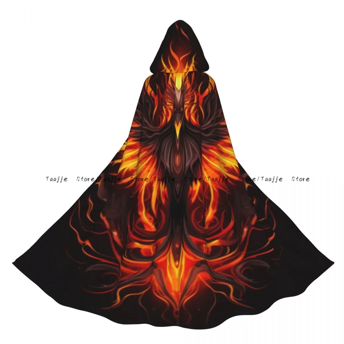 

Adult Abstract Fire Phoenix Background Cloak Cape Hooded Medieval Costume Witch Wicca Vampire Halloween Costume Dress Coat