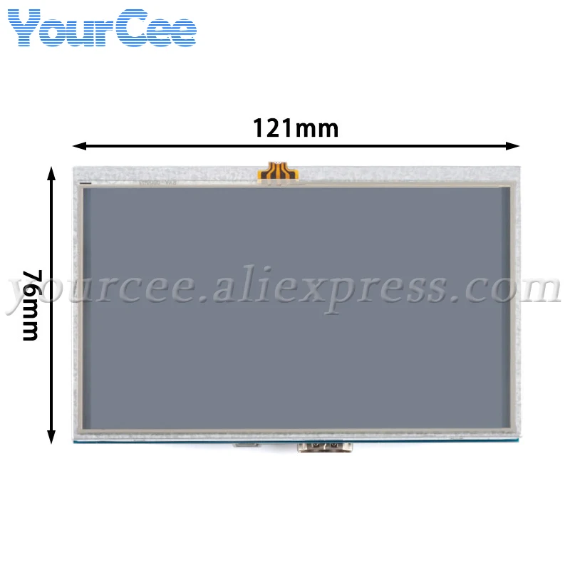 وحدة شاشة عرض HDMI HD LCD ، شاشة تعمل باللمس مقاومة ، محول توت العليق الجيل الرابع والجيل الثالث ، x ks, 5"