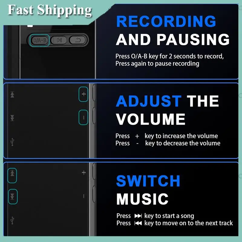 -A01R مشغل MP3 قلم تسجيل الصوت الرقمي المنشط بالصوت 64 جيجابايت احترافي الإملاء PCM تسجيل ميكروفون Denoise Mini