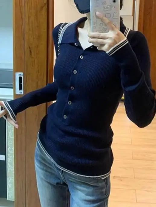 

Women's Casual Minimalist Woolen Shirt Base Sweater for Autumn Winter Fashionable Comfortable 2025 Style