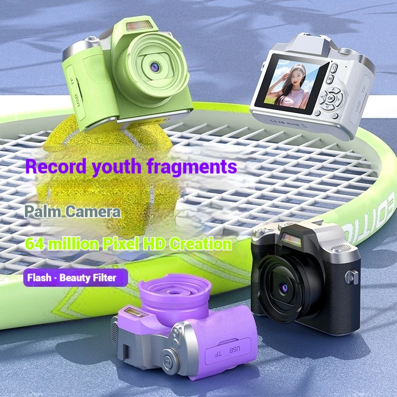 

4K Digital Camera Auto Focus 64 Megapixel Camera, 8x Optical Zoom Flash Multiple Face Filters Mini Camera