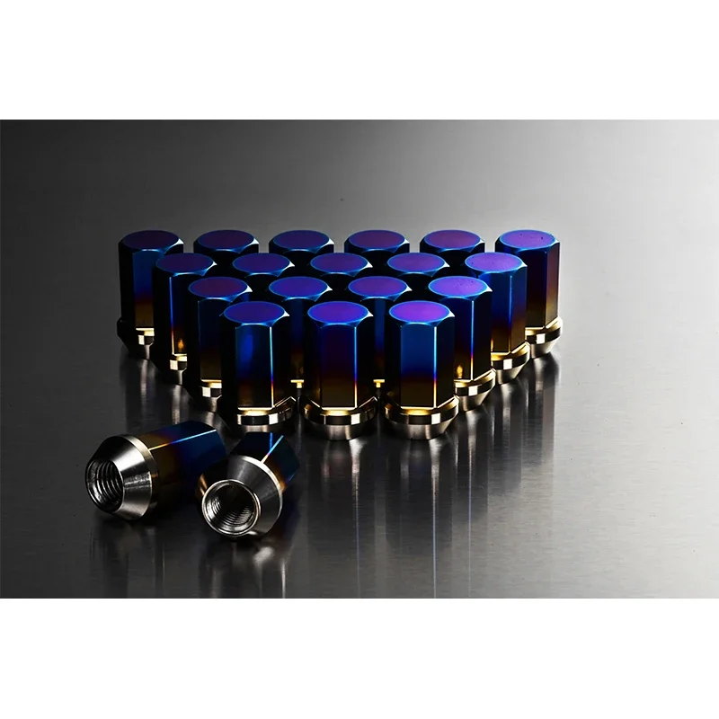 Car Titanium Alloy Brunt Blue Wheel Nuts Wheel Titanium Lug Nuts M12x1.5/M12x1.25