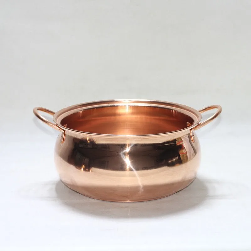 Copper Thickened Soup Pot-24Cm Multi-Spec Design, Dual Handles Compatible For Induction And Gas Stoves