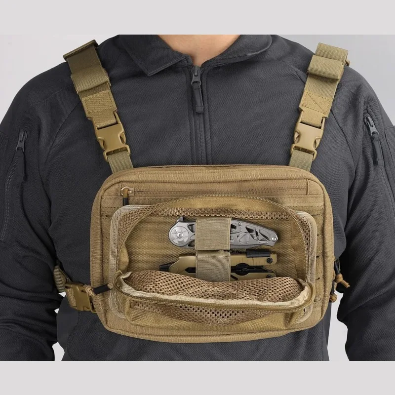 Tasca tattica interna in rete Custodia modulare con inserto Gancio Chiusura ad anello Gilet da caccia Zaino Organizzatore Strumento EDC Borsa amministrativa