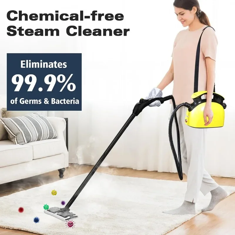 Steam Cleaner, Multipurpose Powerful Steamer with 21 Accessories, Portable Handheld Steam Mop with 38OZ Tank, Natural Cleaning