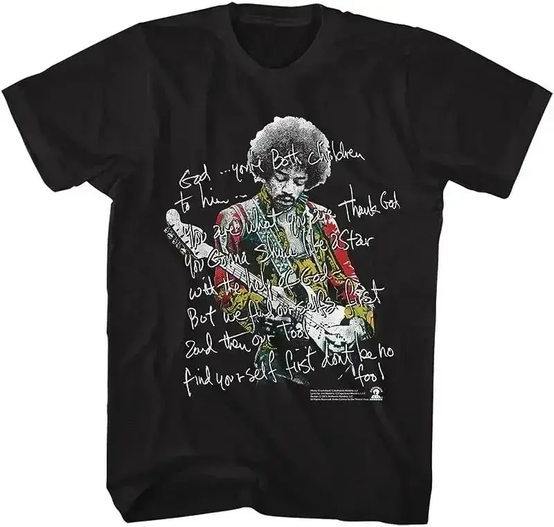 Jimi Hendrix Rock MusicianT Shirt Vintage Rock Tops Print Cotton T-Shirts Casual Loose Tee Shirt Unisex Fans Gift