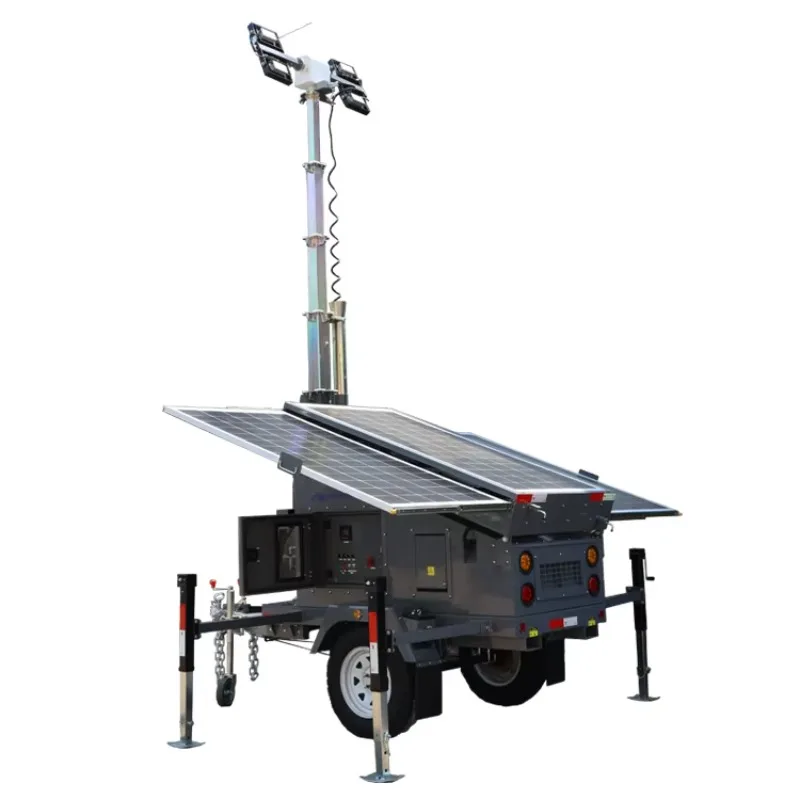 High Wind Resistance Towable Light Tower For Coastal Port Infrastructure Projects Temporary Emergency Lighting