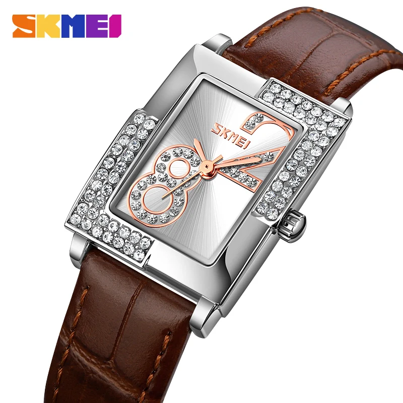 

Japan Movement Brown Leather horloges vrouwen White Dial Women Top Brand Luxury Waterproof Watch relogio feminino zegarek damski