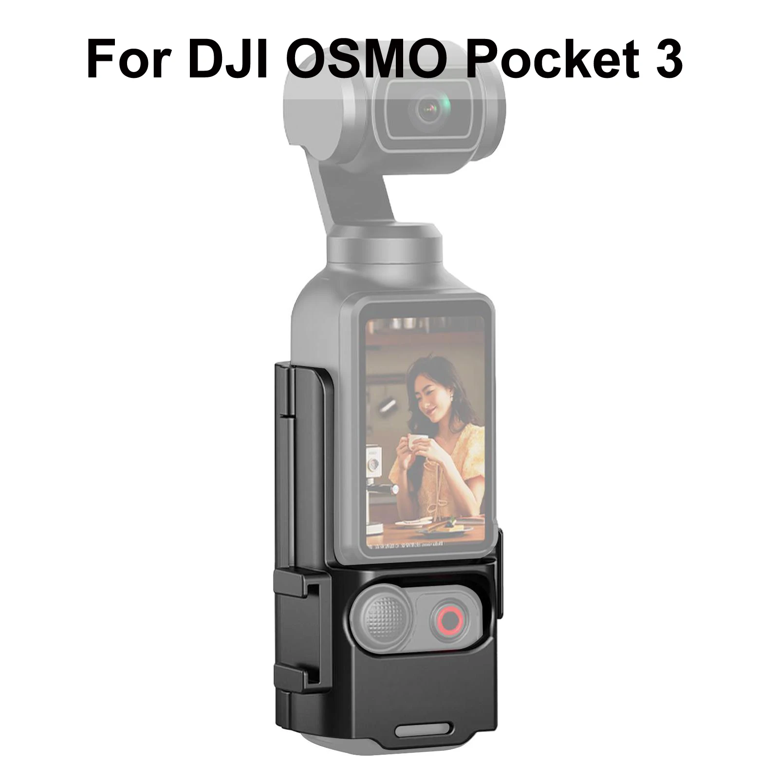 PULUZ Protection Frame Expansion Cold Shoe Adapter Bracket for DJI OSMO Pocket 3 Plastic Camera Accessories