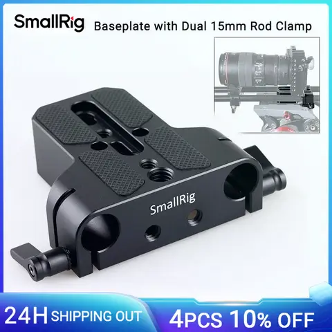 SmallRig Camera Base Plate With Dual 15mm Rod Rail Clamp for Sony FS7 A7 Series for Canon C100 C300 C500 for Panasonic GH5 1674